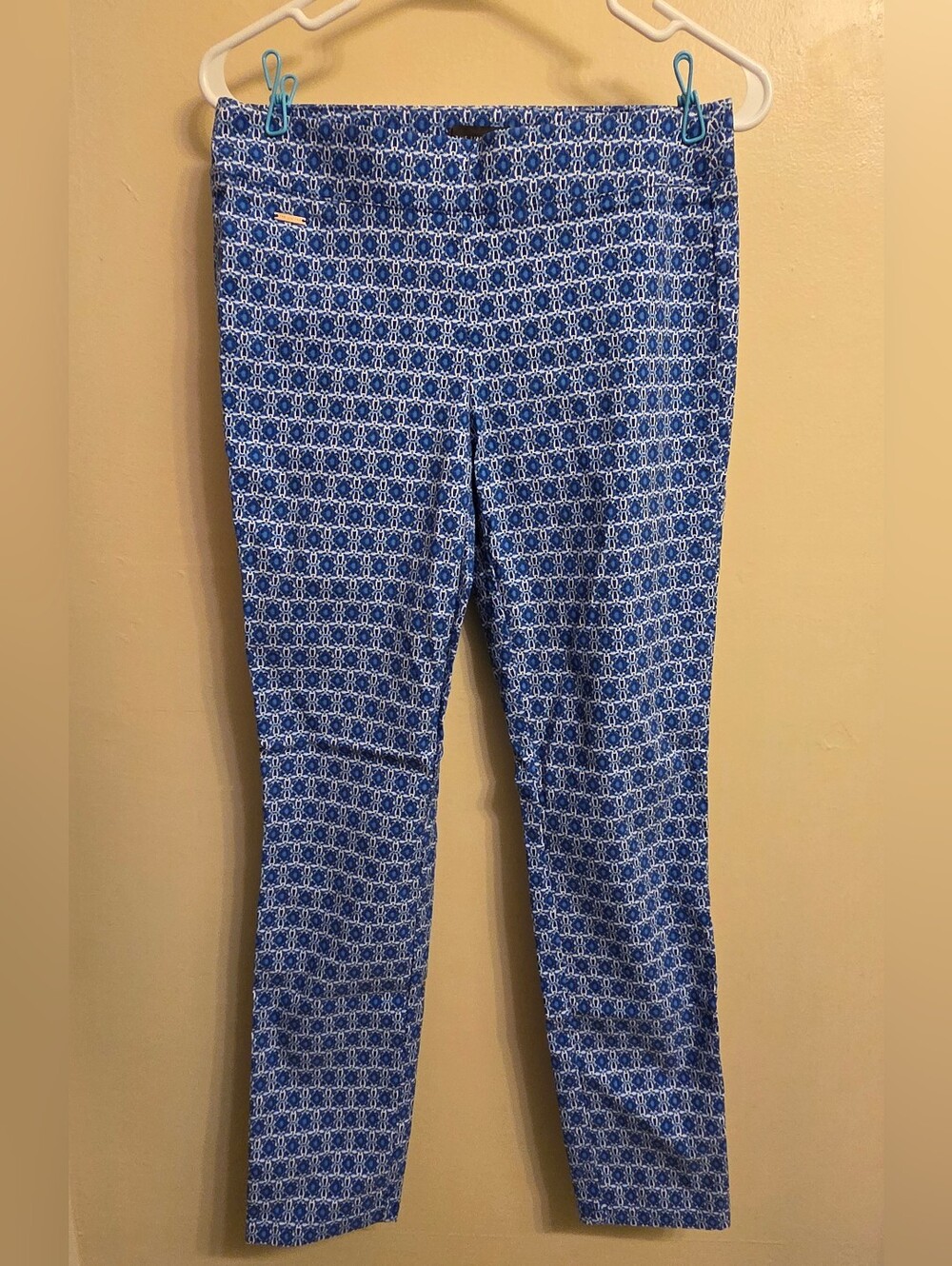 The Limited Blue Geometric Print Pull-On Stretch Ankle Pants Women's Size 2